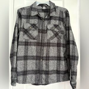 Colorado Clothing Men’s Plaid Flannel Button Up Gray- Black Shirt Sz: Large